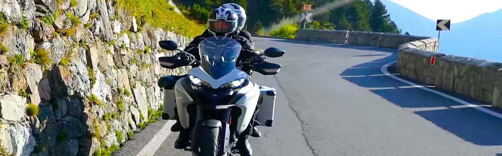 A motorcycle tour in the Italian Alps crossing Gavia Pass