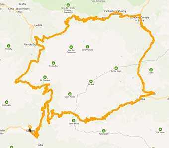 Map A spectacular motorcycle tour on the Sellaronda circuit road
