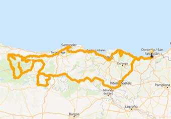 Map A scenic motorcycle ride in the heart of Los Picos of Europe