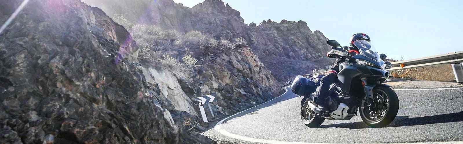 Motorcycle ride crossing all the Dolomite mountain groups