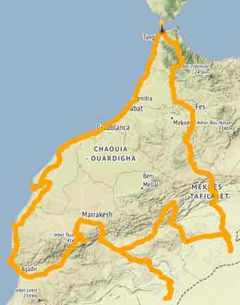 Map A motorcycle ride in Morocco to discover hidden treasures