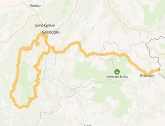 Map Motorcycling Vercors: from Clavier to Col de Rousset