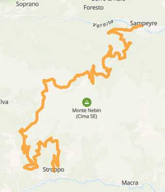 Map Motorcycle adventure along the Colle di Sampeyre adventure